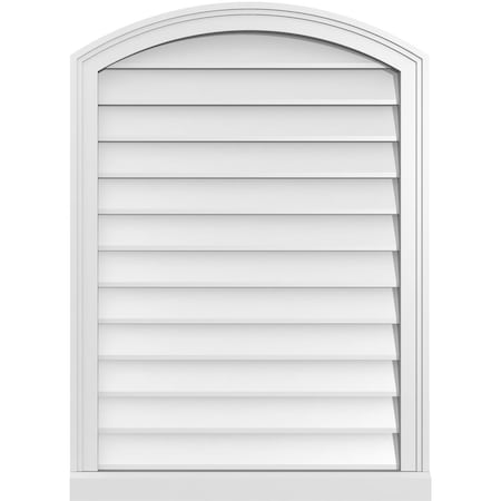 Ekena Millwork Arch Top Surface Mount PVC Gable Vent: Functional, w/ 2"W x 2"P Brickmould Sill Frame, 26"W x 36"H GVPAR26X3603SF
